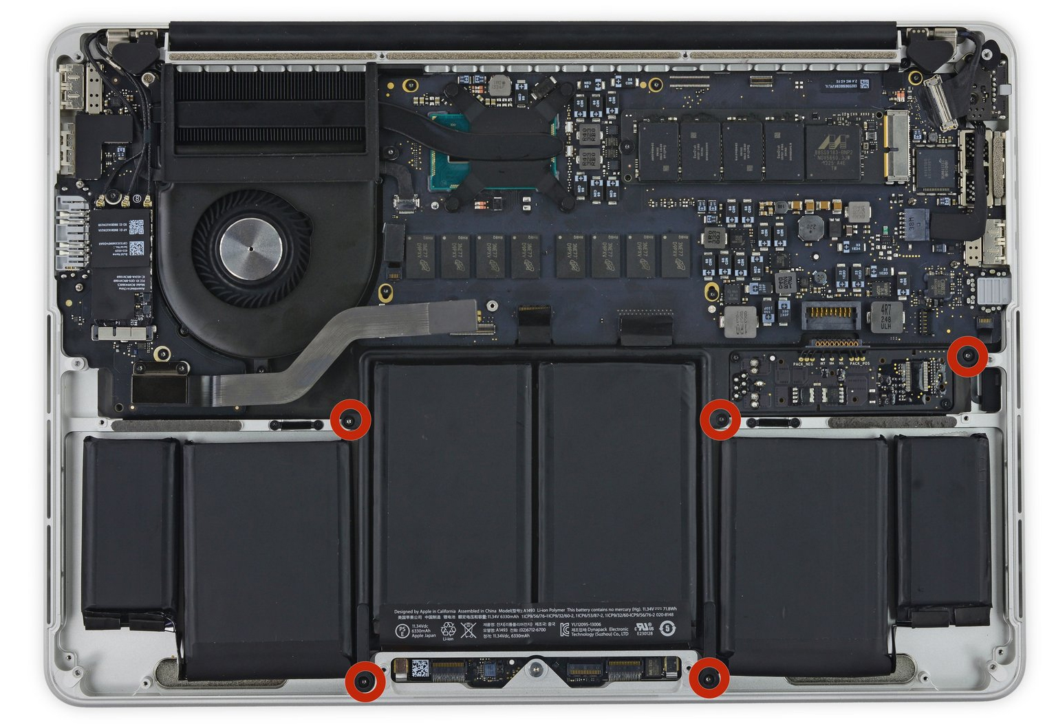 Internal Photo of Apple Macbook Pro Retina 13″ A1502 2013 2014 2015 UK keyboard (A1502 2013)